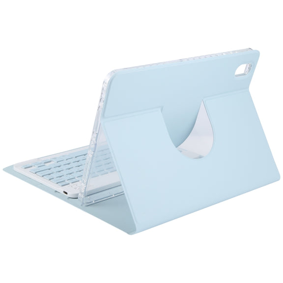 For Huawei MatePad Air 11.5 Square Button Backlight Bluetooth Keyboard Rotatable Holder Leather Case(Sky Blue)