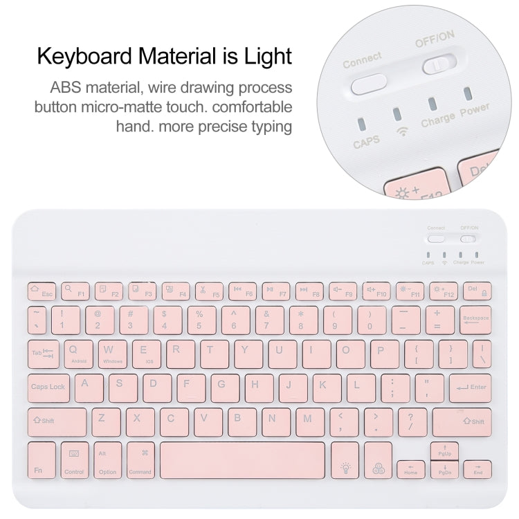 For Huawei MatePad 11 2023 / 2021 Square Button Backlight Bluetooth Keyboard Rotatable Holder Leather Case(Rose Gold)