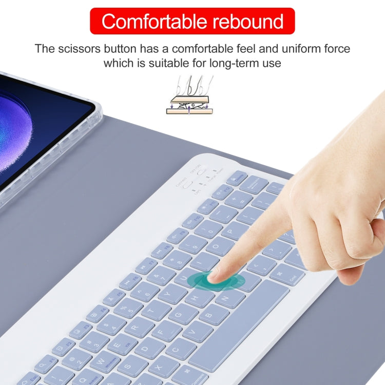 For Xiaomi Pad 6 Square Button Bluetooth Keyboard Rotatable Holder Leather Case(Lavender Purple) - Others Keyboard by PMC TechLife | Online Shopping South Africa | PMC TechLife