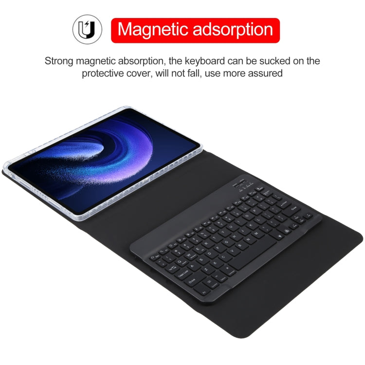 For Xiaomi Pad 6 Square Button Backlight Bluetooth Keyboard Rotatable Holder Leather Case(Black) - Others Keyboard by PMC TechLife | Online Shopping South Africa | PMC TechLife