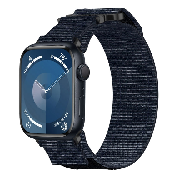 For Apple Watch Series 9 41mm Nylon Hook And Loop Fastener Watch Band(Blue)