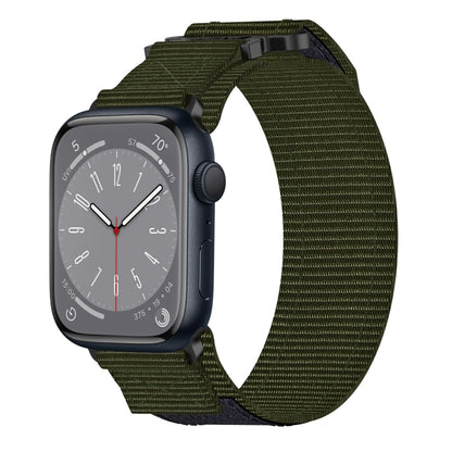 For Apple Watch Series 8 41mm Nylon Hook And Loop Fastener Watch Band(Army Green) - free shipping - PMC Jewellery - Order now!