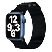 For Apple Watch Series 7 41mm Nylon Hook And Loop Fastener Watch Band(Black)