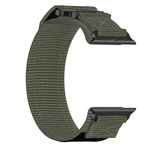 For Apple Watch SE 44mm Nylon Hook And Loop Fastener Watch Band(Grey)