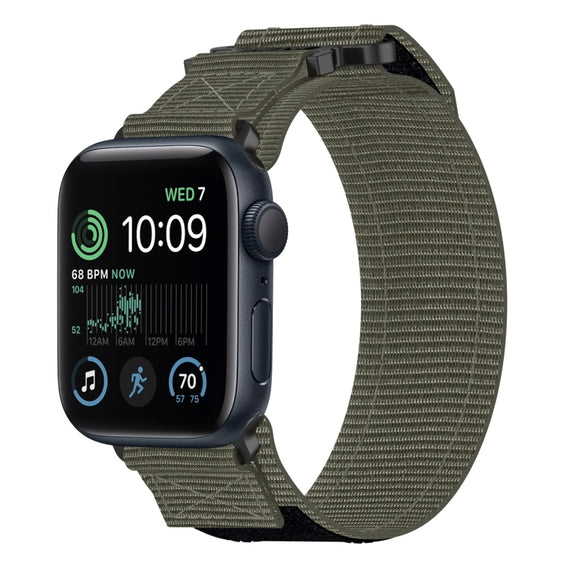 For Apple Watch SE 44mm Nylon Hook And Loop Fastener Watch Band(Grey)