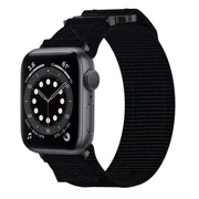 For Apple Watch Series 6 40mm Nylon Hook And Loop Fastener Watch Band(Black)