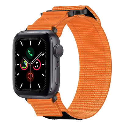 For Apple Watch Series 5 40mm Nylon Hook And Loop Fastener Watch Band(Orange) - Watch Bands by PMC Jewellery | Online Shopping South Africa | PMC Jewellery | Buy Now Pay Later Mobicred