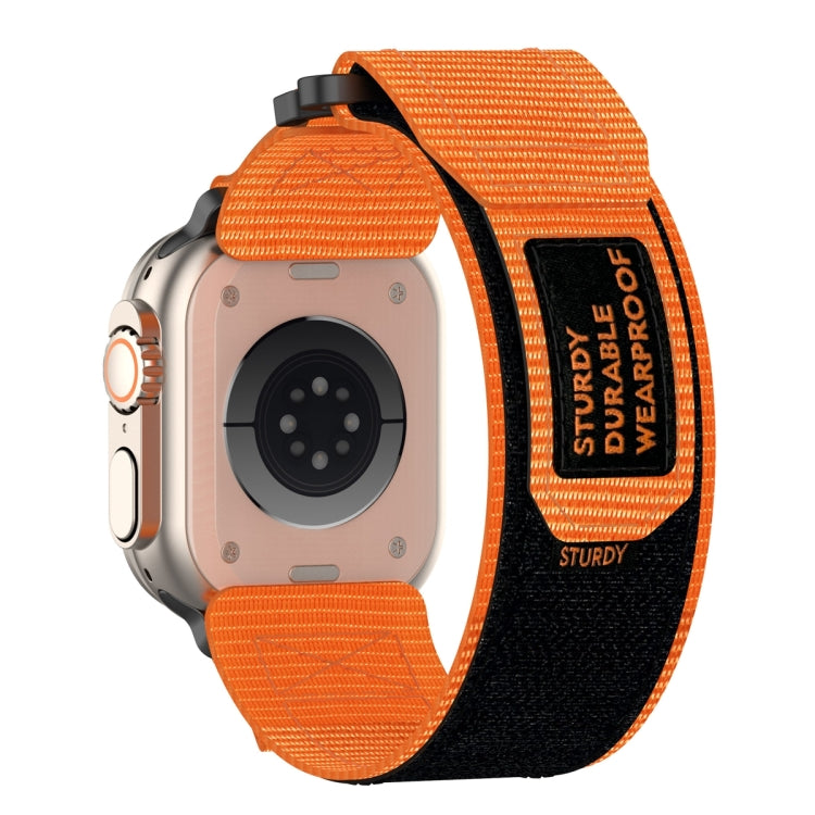 For Apple Watch Series 5 40mm Nylon Hook And Loop Fastener Watch Band(Orange) - Watch Bands by PMC Jewellery | Online Shopping South Africa | PMC Jewellery | Buy Now Pay Later Mobicred