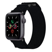 For Apple Watch Series 5 40mm Nylon Hook And Loop Fastener Watch Band(Black)