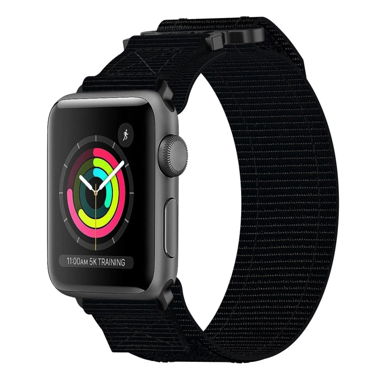 For Apple Watch Series 3 38mm Nylon Hook And Loop Fastener Watch Band(Black) - Watch Bands by PMC TechLife | Online Shopping South Africa | PMC TechLife | Buy Now Pay Later Mobicred