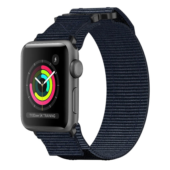For Apple Watch Series 3 38mm Nylon Hook And Loop Fastener Watch Band(Blue)