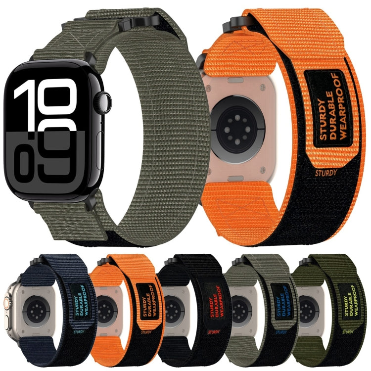 For Apple Watch Series 5 40mm Nylon Hook And Loop Fastener Watch Band(Orange) - Watch Bands by PMC Jewellery | Online Shopping South Africa | PMC Jewellery | Buy Now Pay Later Mobicred