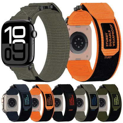 For Apple Watch Series 5 40mm Nylon Hook And Loop Fastener Watch Band(Orange) - Watch Bands by PMC Jewellery | Online Shopping South Africa | PMC Jewellery | Buy Now Pay Later Mobicred