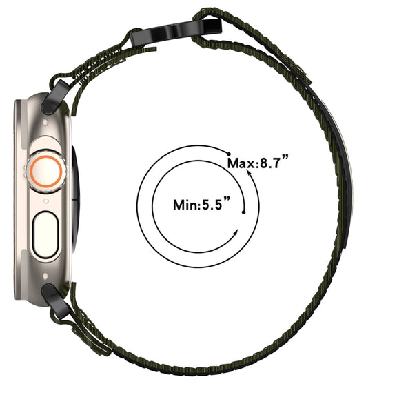 For Apple Watch SE 44mm Nylon Hook And Loop Fastener Watch Band(Grey)
