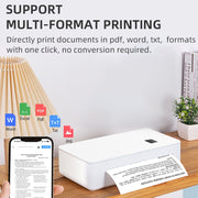 A4LE Portable Bluetooth HD Thermal Printer for Home Office Study(AU Plug)