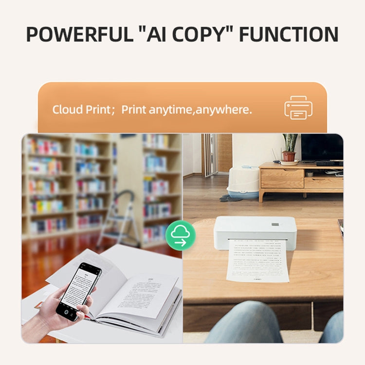 A4 mini Portable Bluetooth HD Thermal Printer for Home Office Study(EU Plug) - Printer by PMC TechLife | Online Shopping South Africa | PMC TechLife | Buy Now Pay Later Mobicred