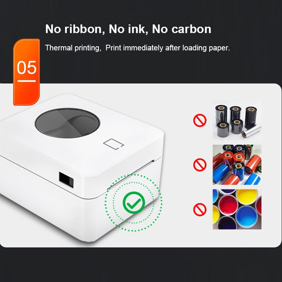 ZJ-9250 100x150mm USB Thermal Label Printer, Plug:EU Plug(Black)