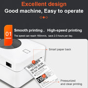 ZJ-9250 100x150mm USB Bluetooth Thermal Label Printer, Plug:US Plug(White)