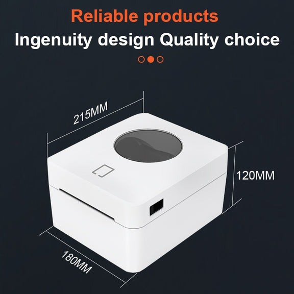 ZJ-9250 100x150mm USB Bluetooth Thermal Label Printer, Plug:US Plug(White)