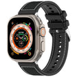 For Apple Watch SE 2022 44mm Ordinary Buckle Hybrid Nylon Braid Silicone Watch Band(Black) - Watch Bands by PMC TechLife | Online Shopping South Africa | PMC TechLife