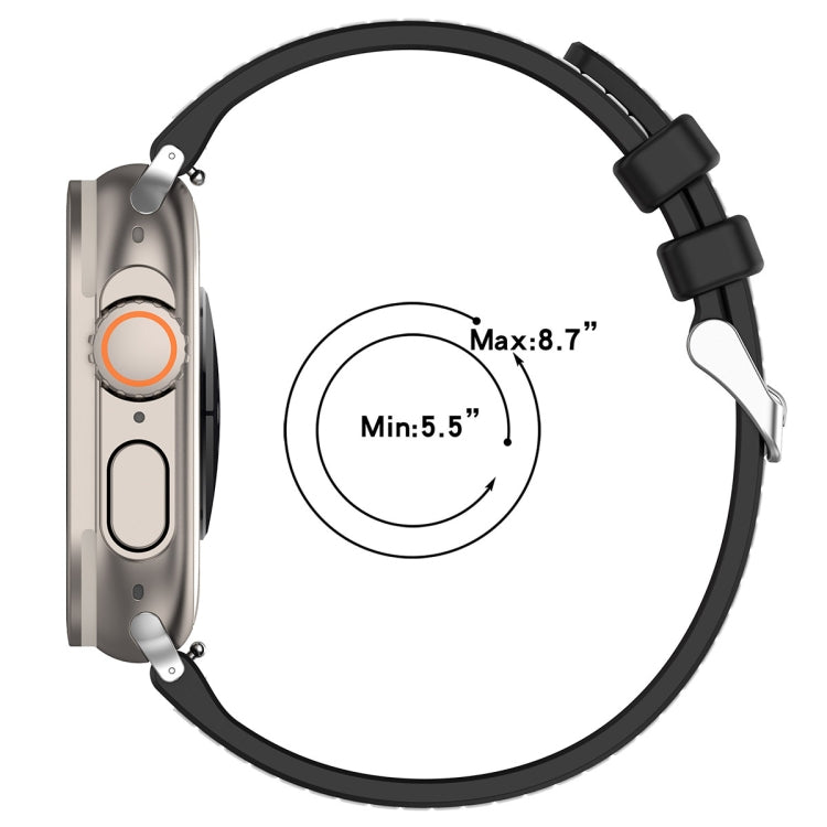 For Apple Watch 42mm Ordinary Buckle Hybrid Nylon Braid Silicone Watch Band(Black)