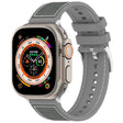 For Apple Watch 38mm Official Buckle Hybrid Nylon Braid Silicone Watch Band(Grey) - Watch Bands by PMC TechLife | Online Shopping South Africa | PMC TechLife