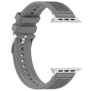 For Apple Watch 38mm Official Buckle Hybrid Nylon Braid Silicone Watch Band(Grey)