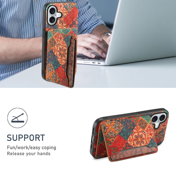 For iPhone 16 Plus Card Slot Holder Phone Case(Winter Blue)