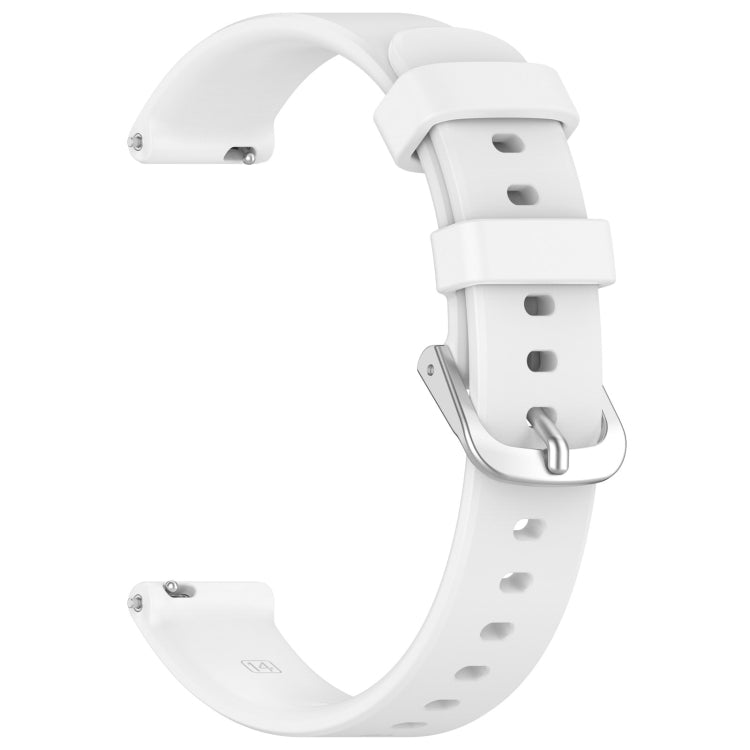 For Garmin Lily 2 14mm Silver Buckle Silicone Watch Band Wristband(White) - Watch Bands by PMC TechLife | Online Shopping South Africa | PMC TechLife