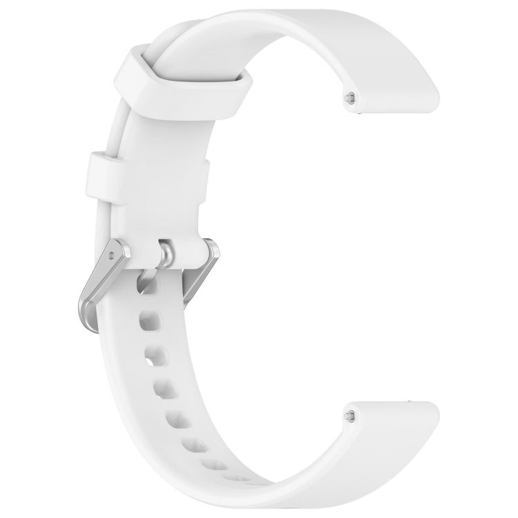 For Garmin Lily 2 14mm Silver Buckle Silicone Watch Band Wristband(White) - Watch Bands by PMC TechLife | Online Shopping South Africa | PMC TechLife