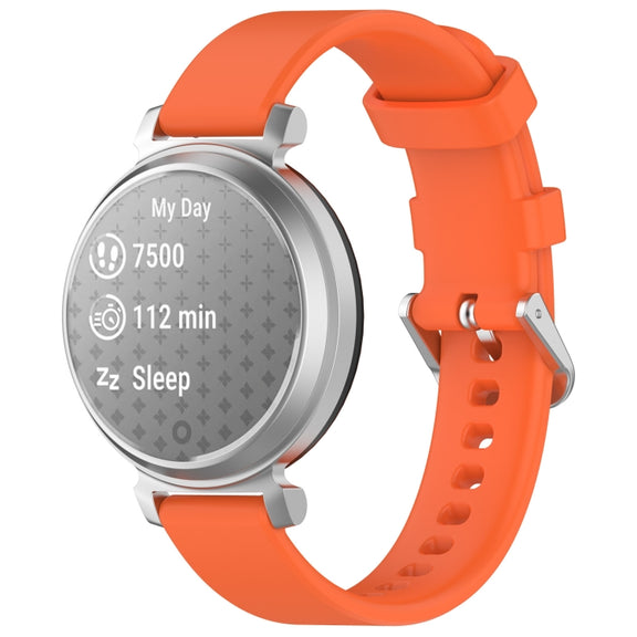 For Garmin Lily 2 14mm Silver Buckle Silicone Watch Band Wristband(Orange)