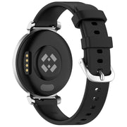 For Garmin Lily 2 14mm Silver Buckle Silicone Watch Band Wristband(Black)