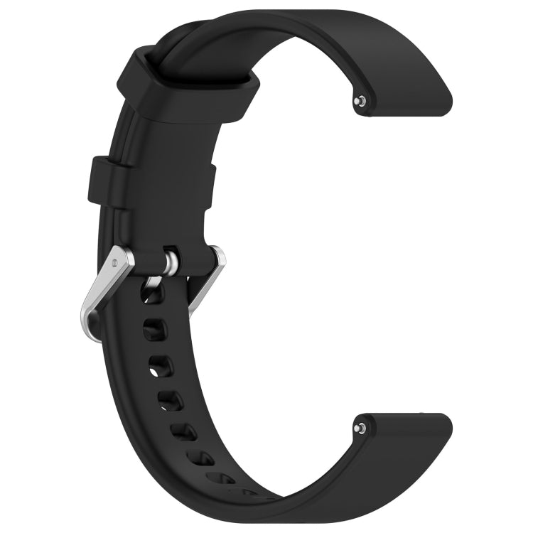 For Garmin Lily 2 14mm Silver Buckle Silicone Watch Band Wristband(Black) - Watch Bands by PMC TechLife | Online Shopping South Africa | PMC TechLife