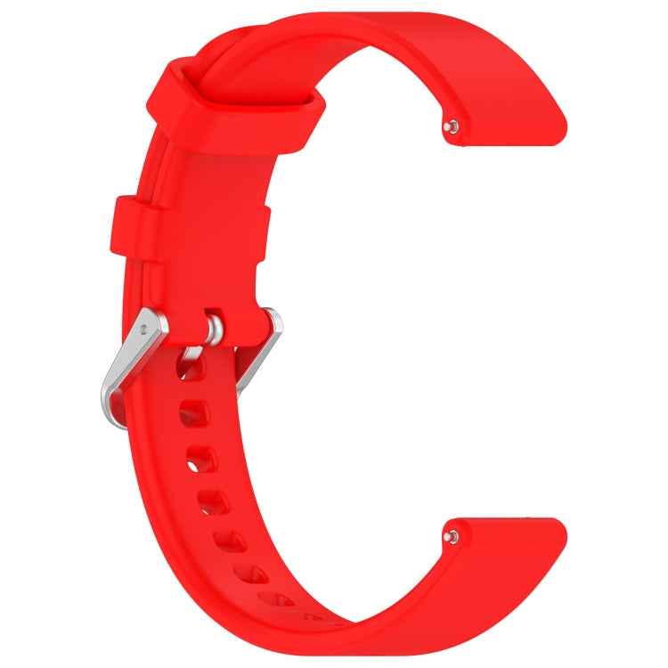 For Garmin Lily 2 14mm Silver Buckle Silicone Watch Band Wristband(Red) - Watch Bands by PMC TechLife | Online Shopping South Africa | PMC TechLife