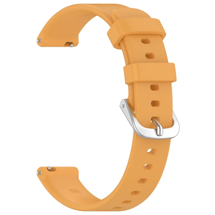For Garmin Lily 2 14mm Silver Buckle Silicone Watch Band Wristband(Yellow) - Watch Bands by PMC TechLife | Online Shopping South Africa | PMC TechLife
