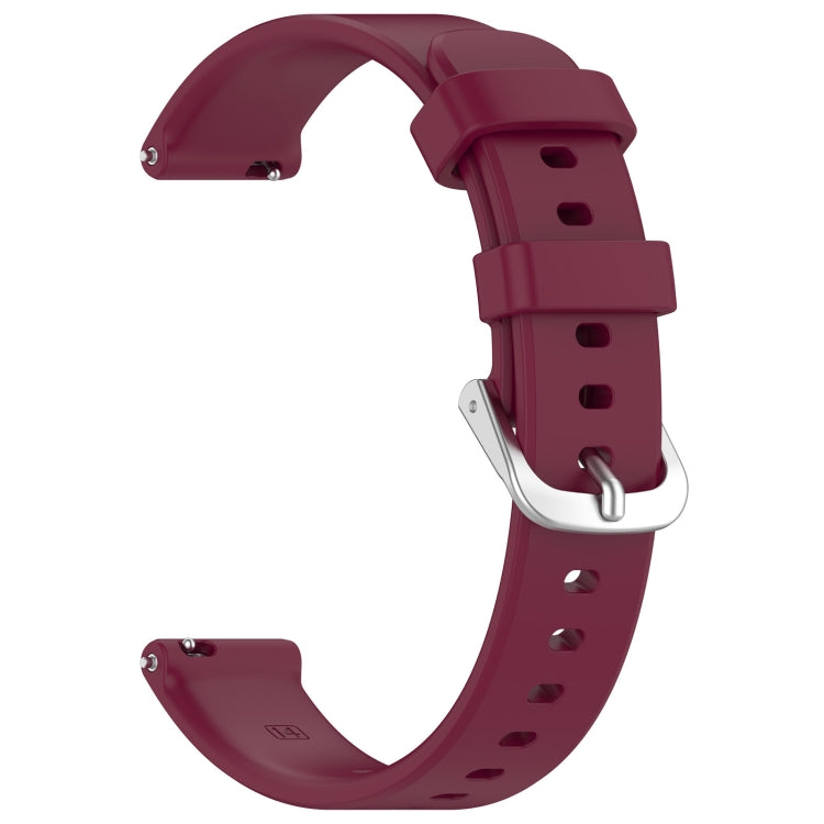 For Garmin Lily 2 14mm Silver Buckle Silicone Watch Band Wristband(Wine Red) - Watch Bands by PMC TechLife | Online Shopping South Africa | PMC TechLife