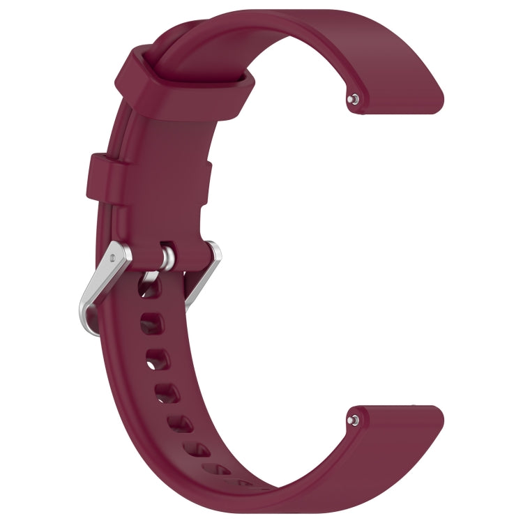 For Garmin Lily 2 14mm Silver Buckle Silicone Watch Band Wristband(Wine Red) - Watch Bands by PMC TechLife | Online Shopping South Africa | PMC TechLife