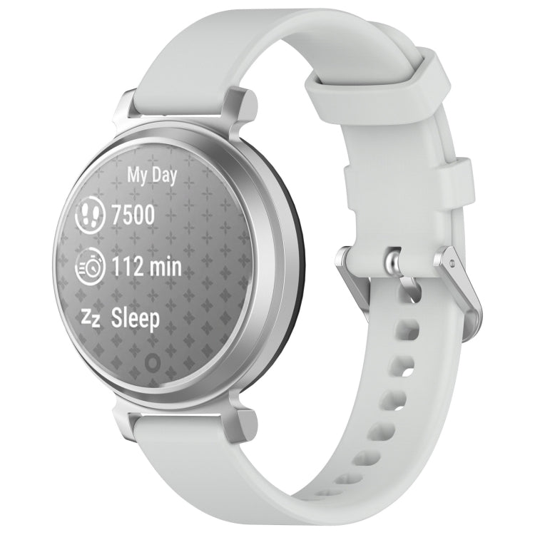 For Garmin Lily 2 14mm Silver Buckle Silicone Watch Band Wristband(Light Grey) - Watch Bands by PMC TechLife | Online Shopping South Africa | PMC TechLife
