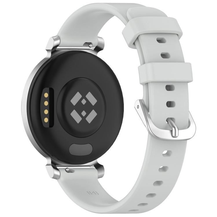 For Garmin Lily 2 14mm Silver Buckle Silicone Watch Band Wristband(Light Grey) - Watch Bands by PMC TechLife | Online Shopping South Africa | PMC TechLife