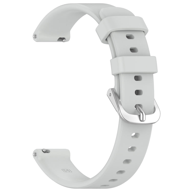 For Garmin Lily 2 14mm Silver Buckle Silicone Watch Band Wristband(Light Grey) - Watch Bands by PMC TechLife | Online Shopping South Africa | PMC TechLife