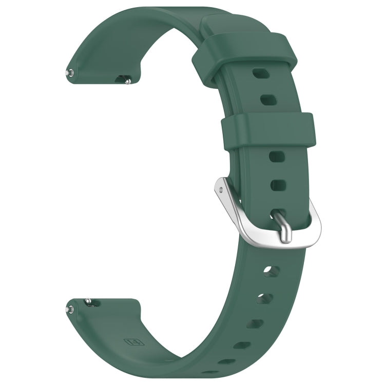 For Garmin Lily 2 14mm Silver Buckle Silicone Watch Band Wristband(Dark Green) - Watch Bands by PMC TechLife | Online Shopping South Africa | PMC TechLife