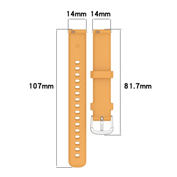 For Garmin Lily 2 14mm Silver Buckle Silicone Watch Band Wristband(Black)