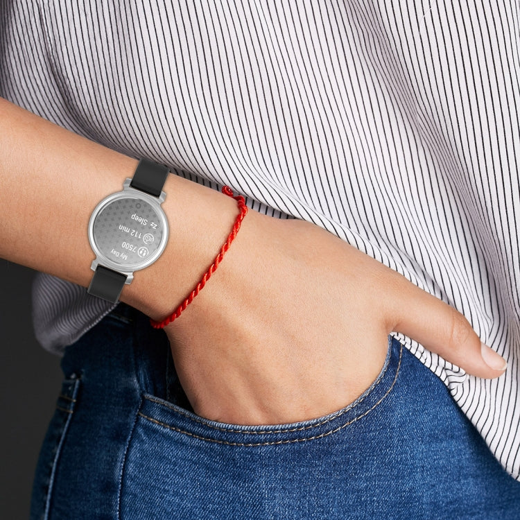 For Garmin Lily 2 14mm Silver Buckle Silicone Watch Band Wristband(Wine Red) - Watch Bands by PMC TechLife | Online Shopping South Africa | PMC TechLife