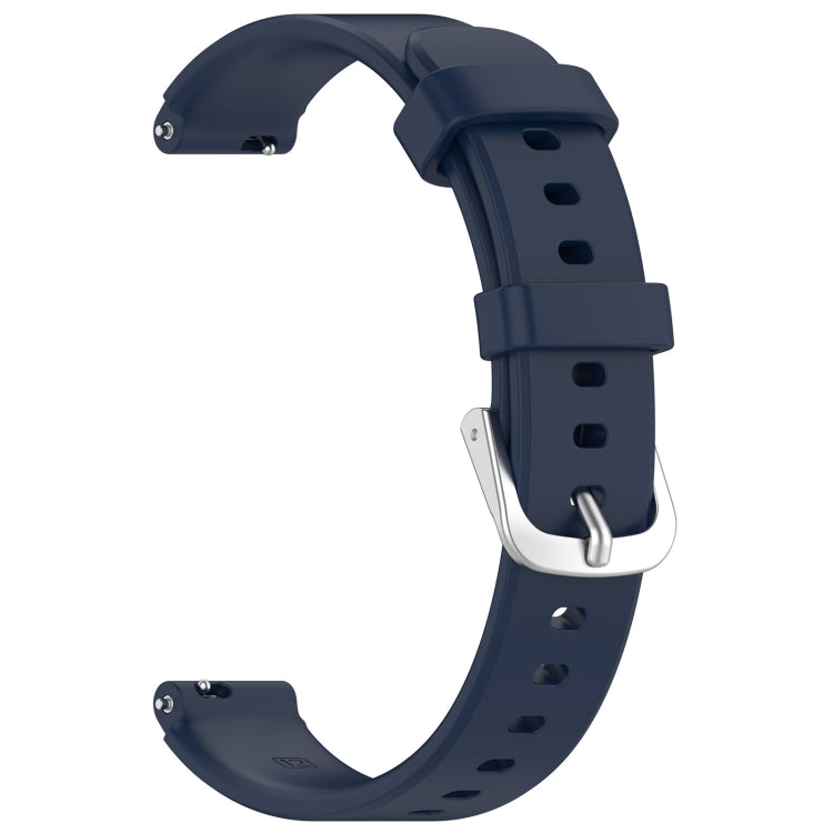 12mm Universal Solid Color Silver Buckle Silicone Watch Band(Midnight  Blue) - 20mm Bands by PMC TechLife | Online Shopping South Africa | PMC TechLife