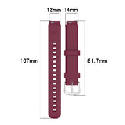 12mm Universal Solid Color Silver Buckle Silicone Watch Band(Light Grey)