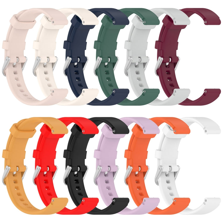 12mm Universal Solid Color Silver Buckle Silicone Watch Band(Light Grey)