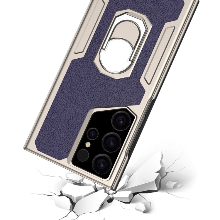 For Samsung Galaxy S24 Ultra 5G GKK Armor Flip Leather Phone Case, Without Pen(Purple)