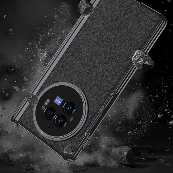 For vivo X Fold3 Pro GKK Integrated Magnetic Fold Hinge Leather Shockproof Phone Case(Black)