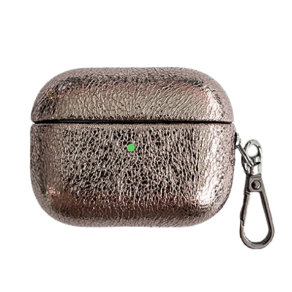 For AirPods 3 Burst Leather Texture Bluetooth Earphone Protective Case(Gold)