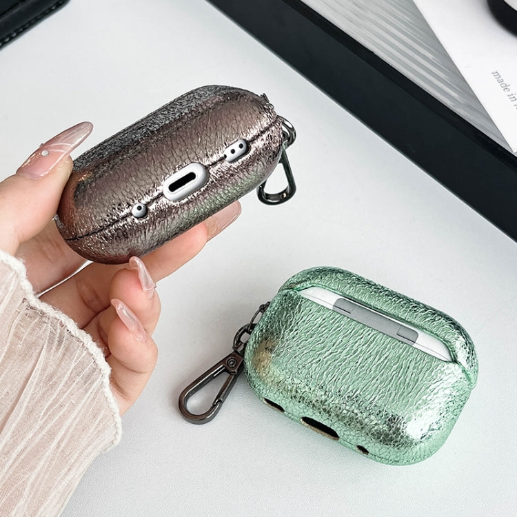 For AirPods Pro Burst Leather Texture Bluetooth Earphone Protective Case(Gold)
